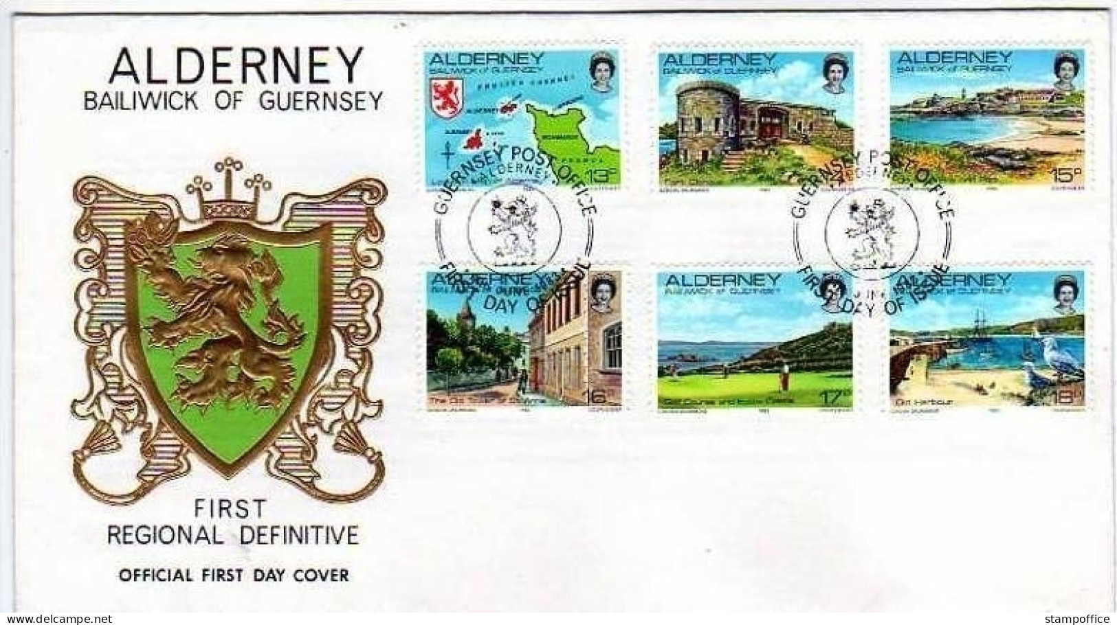 ALDERNEY MI-NR. 1-12 FDC ANSICHTEN Von ALDERNEY LEUCHTTURM - Alderney