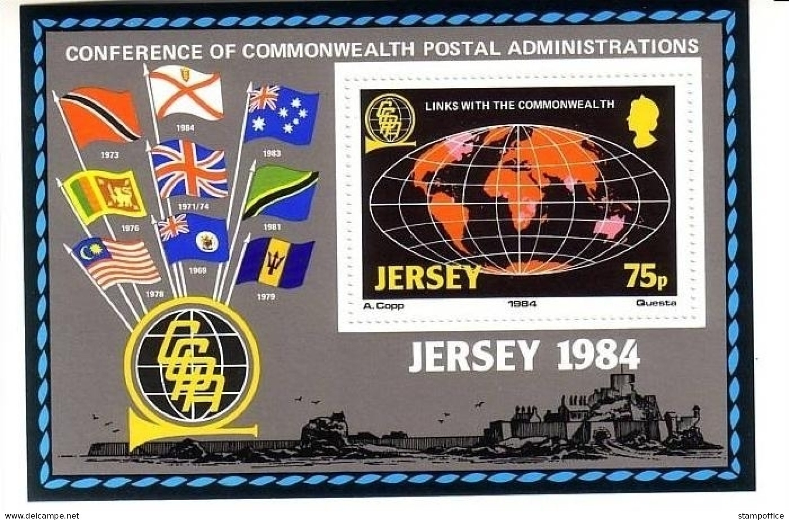 JERSEY BLOCK 3 POSTFRISCH(MINT) CCPA WELTKUGEL - FLAGGEN - Briefmarken