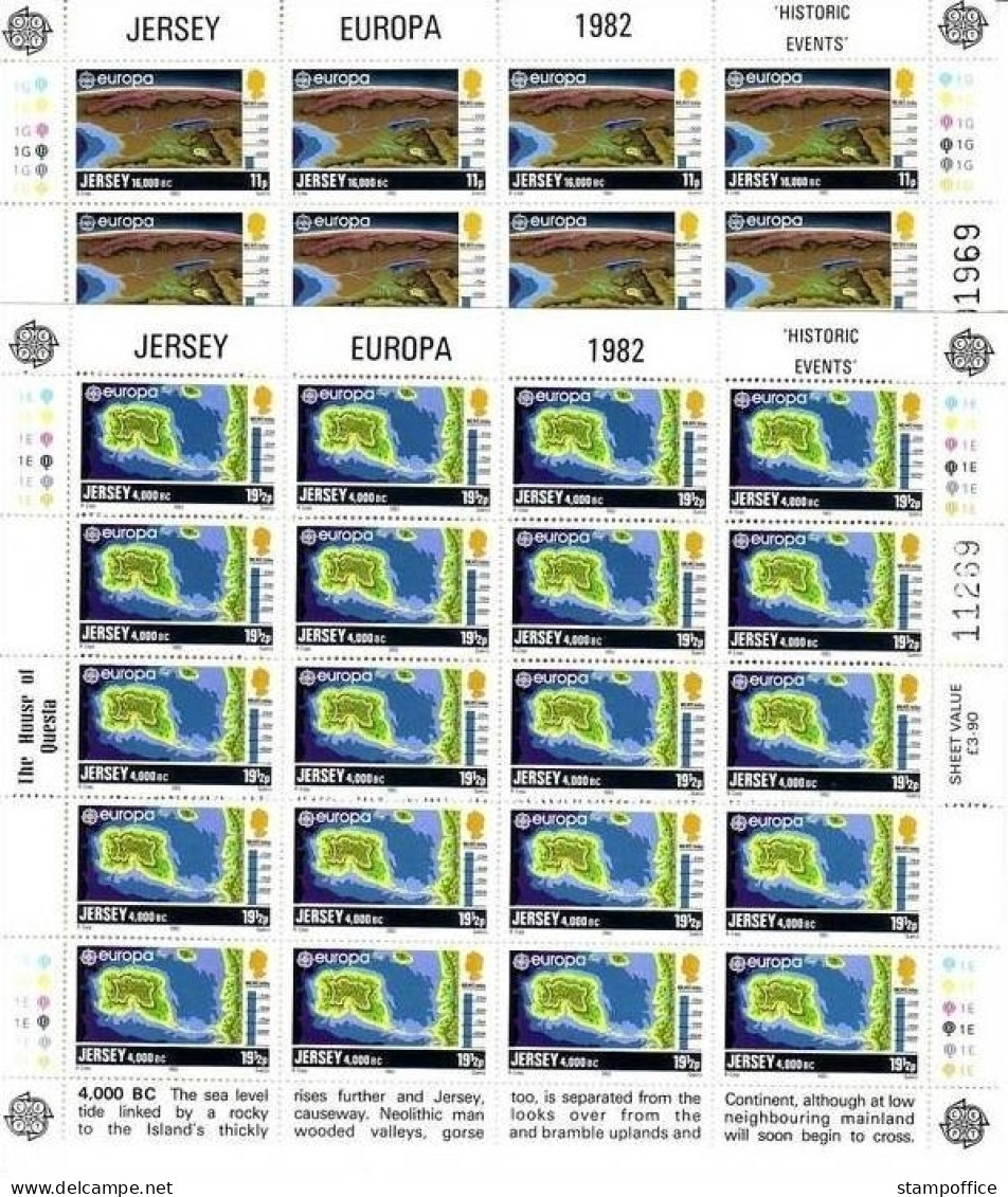 JERSEY MI-NR. 278-281 POSTFRISCH(MINT) KLEINBOGENSATZ EUROPA 1982 HISTORISCHE EREIGNISSE - 1982