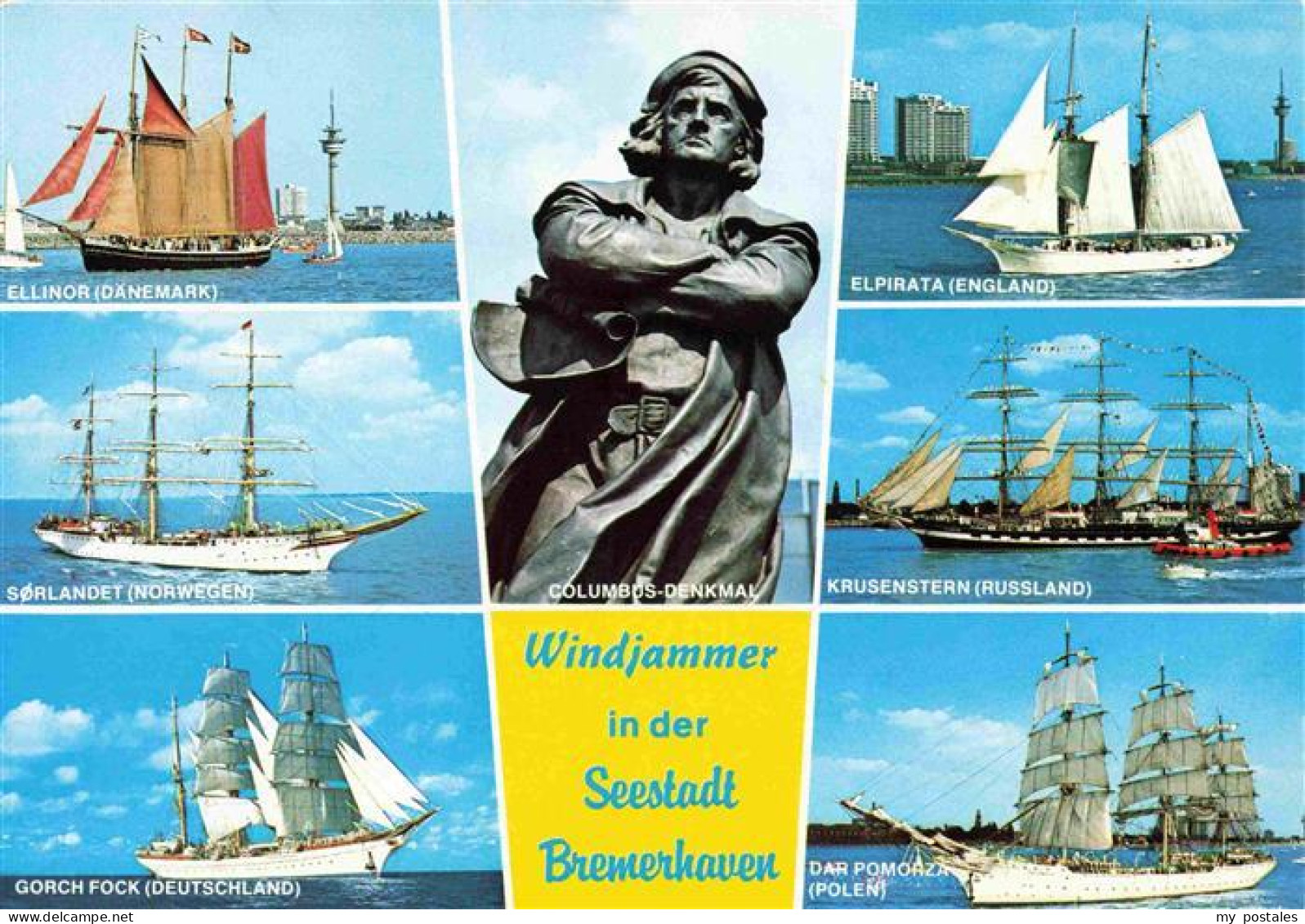 73968231 BREMERHAVEN Windjammer In Der Seestadt Columbus-Denkmal - Bremerhaven