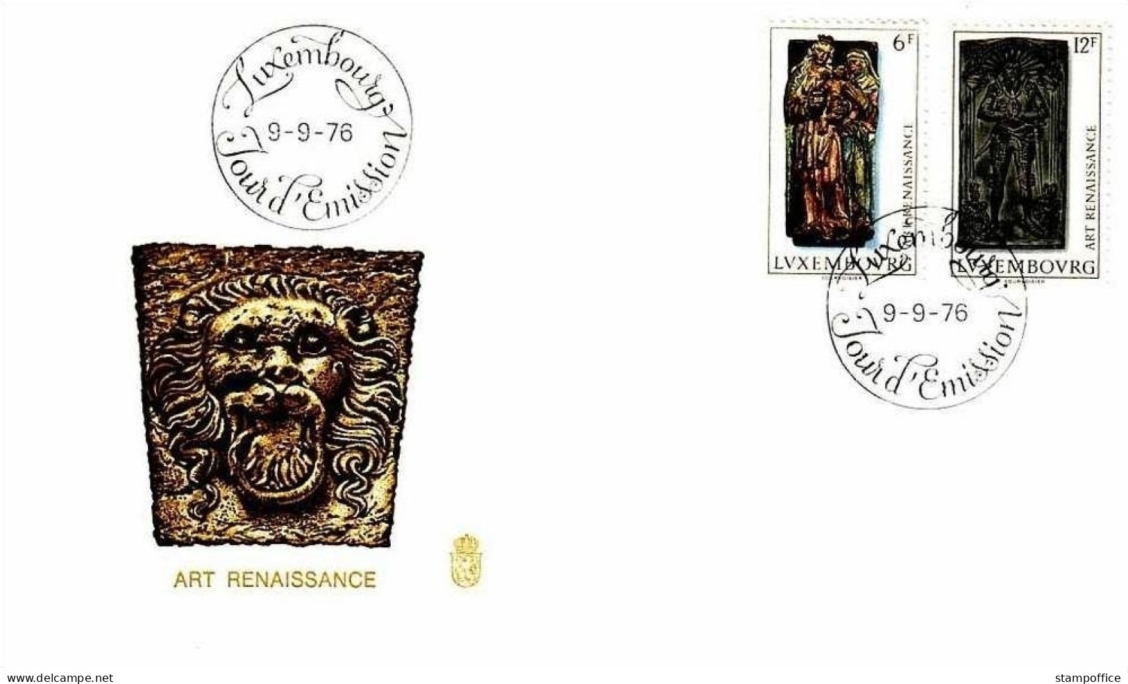 LUXEMBOURG MI-NR. 933-934 FDC ARCHITEKTUR TEIL EINES ALTARS GRABMAL - FDC