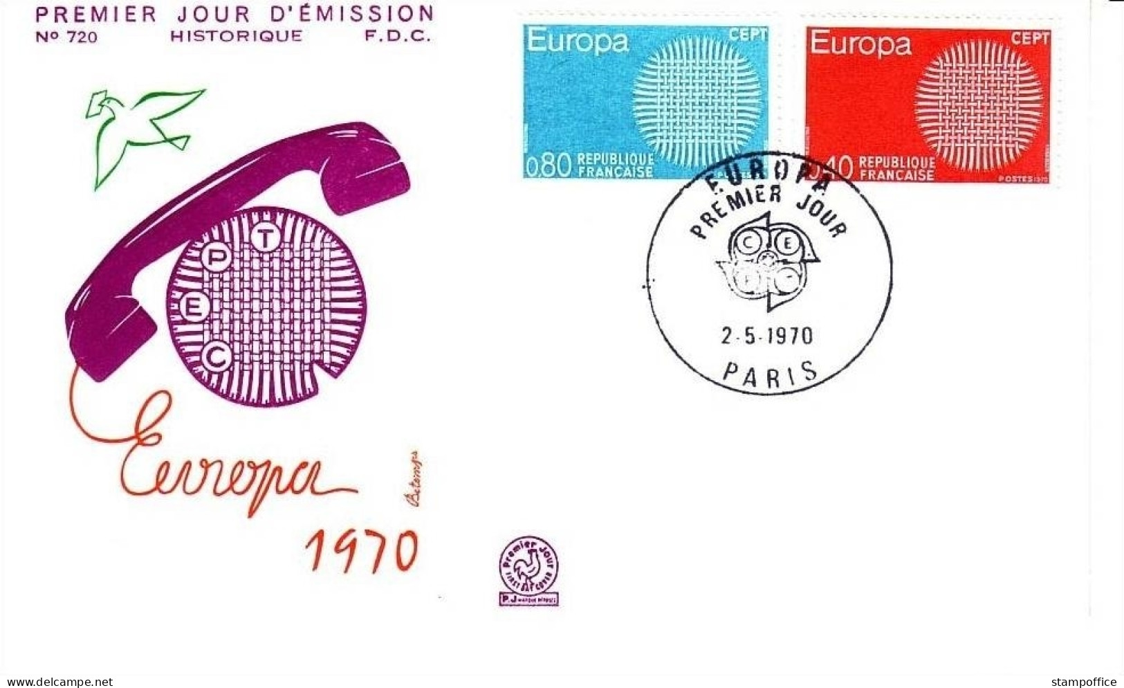 FRANKREICH MI-NR. 1710-1711 FDC CEPT 1970 - 1970