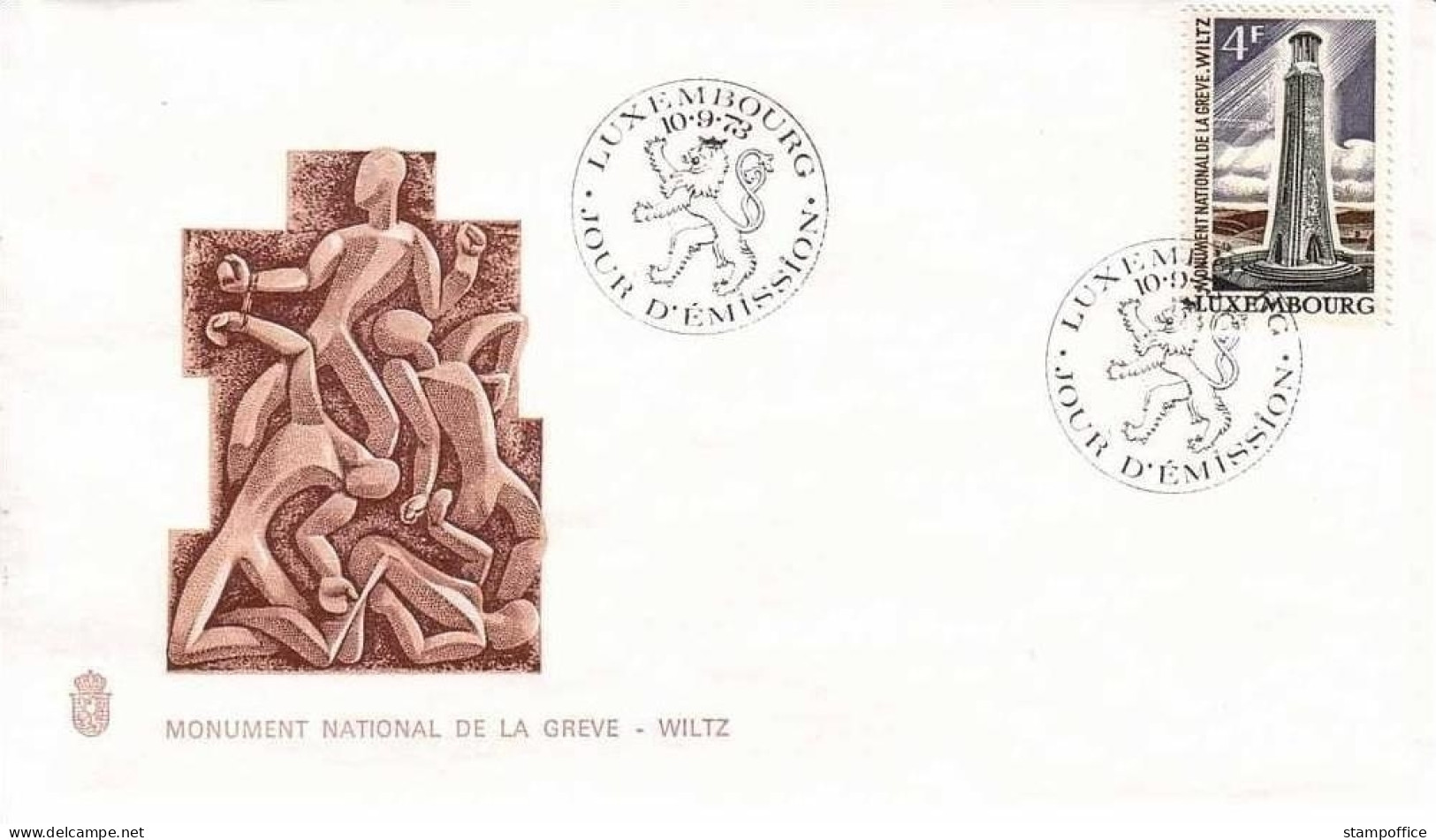 LUXEMBOURG MI-NR. 870 FDC NATIONALES STREIKDENKMAL - FDC