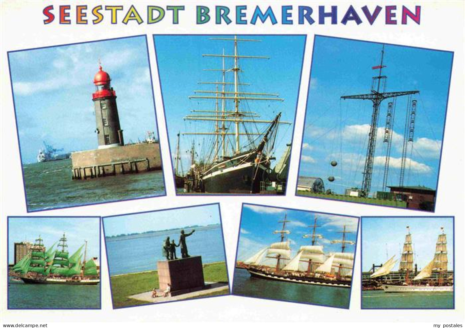 73968230 BREMERHAVEN Hafenansichten Seestadt Leuchtturm Denkmal Segelschiffe Win - Bremerhaven