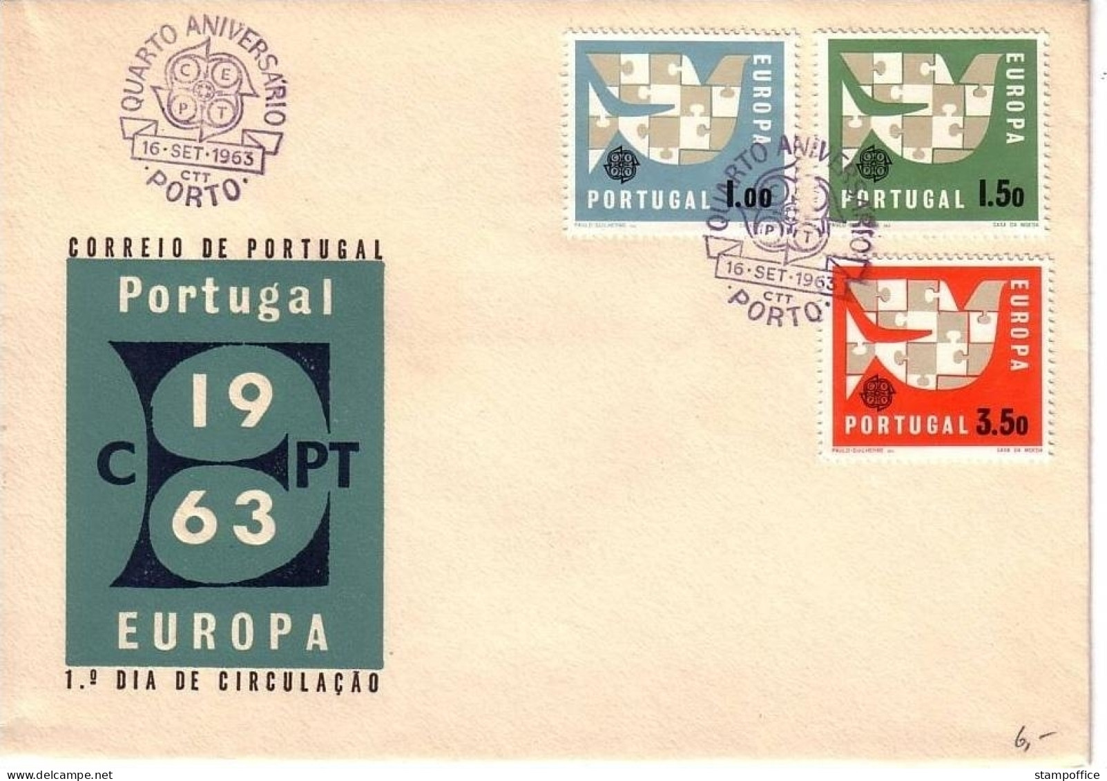 PORTUGAL MI-NR. 948-950 FDC CEPT 1963 - 1963