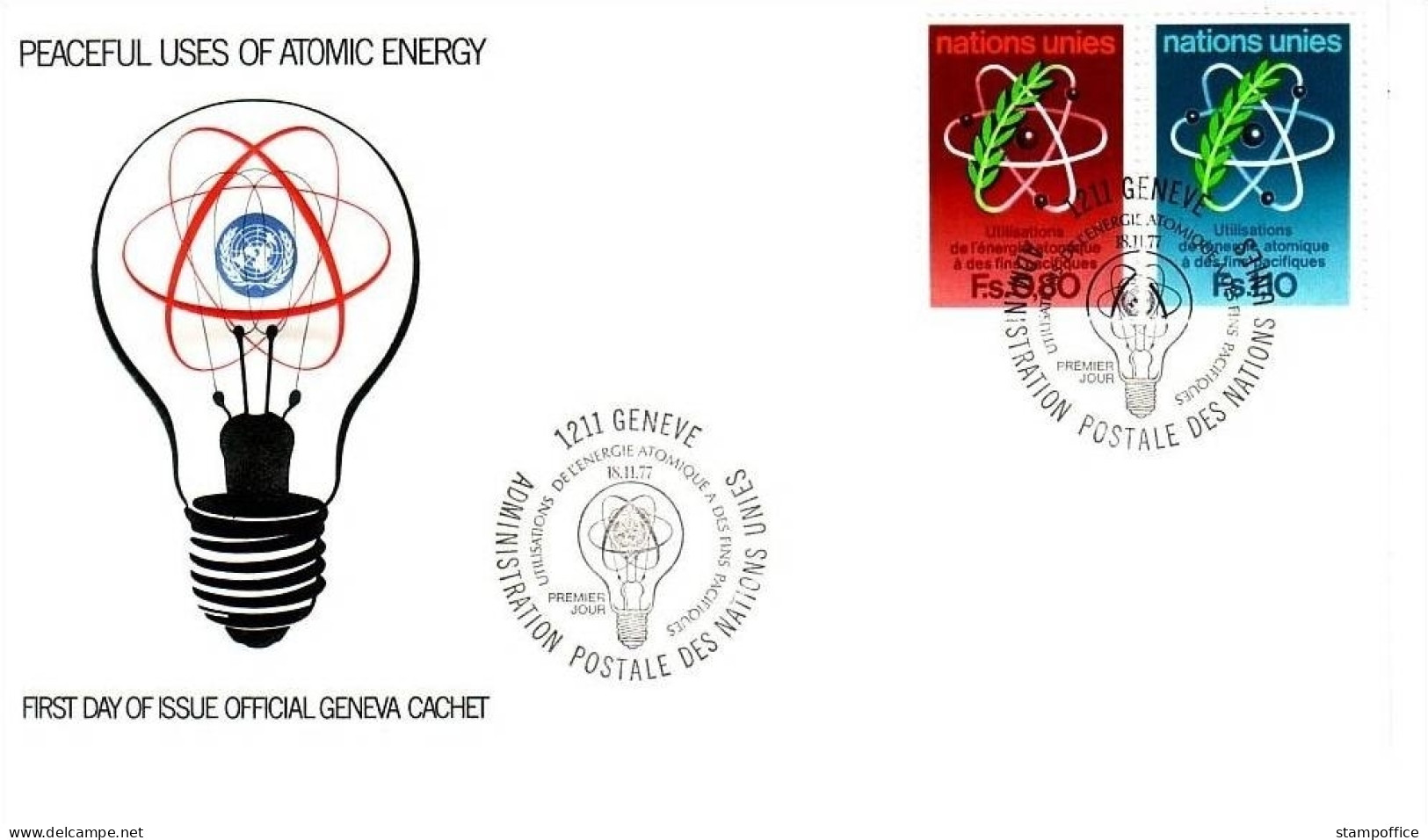 UNO GENF MI-NR. 70-71 FDC ATOMENERGIE ORGANISATION - Other & Unclassified