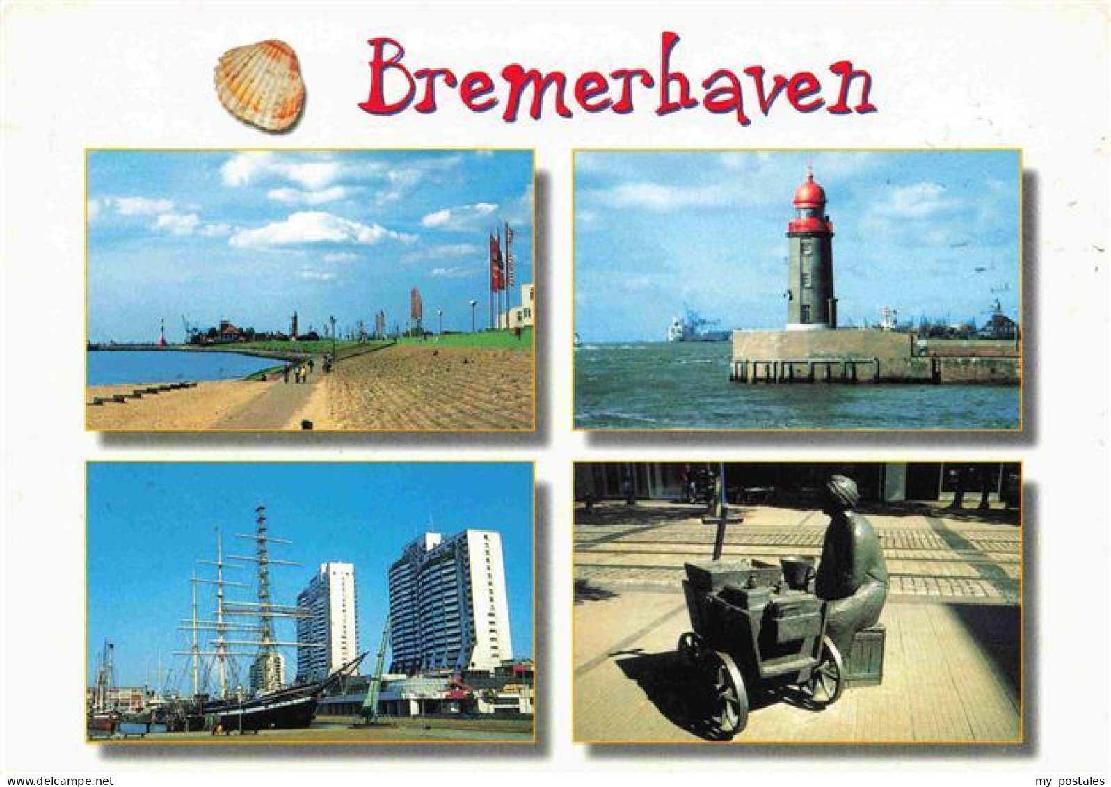 73968229 BREMERHAVEN Colombuskaje Hafen Leuchtturm Dreimaster Segelschiff Denkma - Bremerhaven