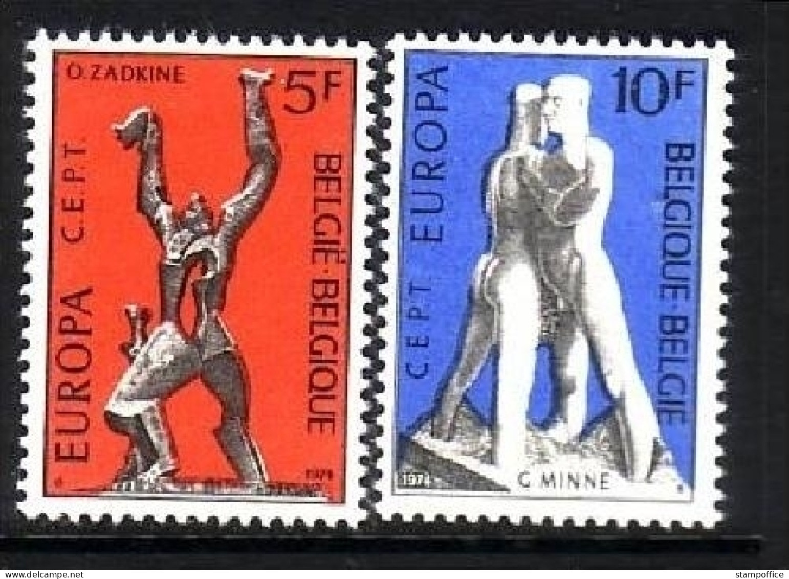 BELGIEN MI-NR. 1766-1767 POSTFRISCH(MINT) EUROPA 1974 SKULPTUREN - 1974