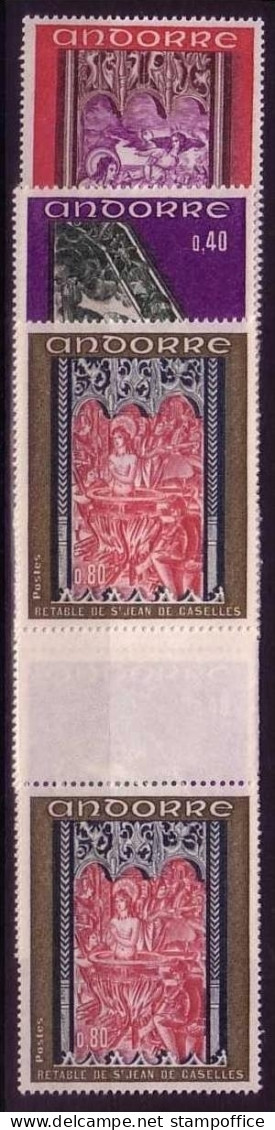 FRANZÖSISCH ANDORRA MI-NR. 226-228 POSTFRISCH(MINT) Zwischenstegpaar FRESKEN (IV) 1970 - Nuevos