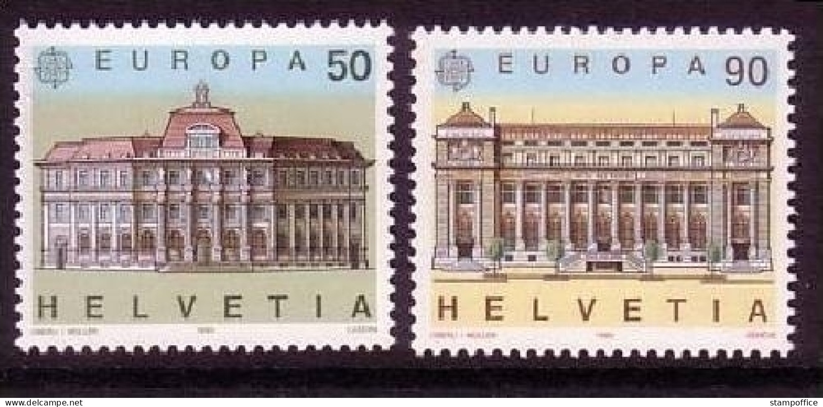 SCHWEIZ MI-NR. 1415-1416 POSTFRISCH(MINT) EUROPA 1990 POSTALISCHE EINRICHTUNGEN - 1990