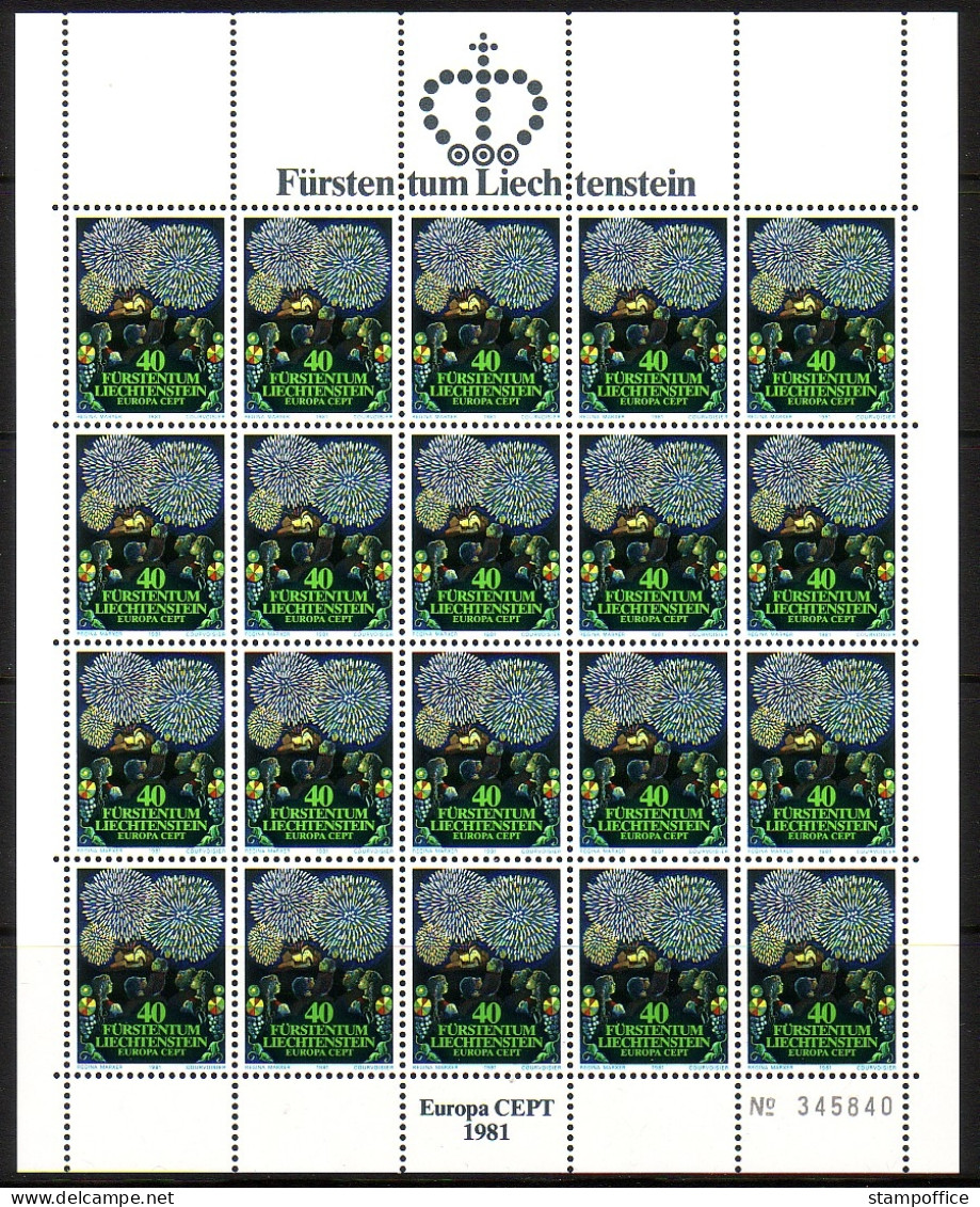 LIECHTENSTEIN MI-NR. 764-765 POSTFRISCH(MINT) KLEINBOGENSATZ EUROPA 1981 FOLKLORE - 1981