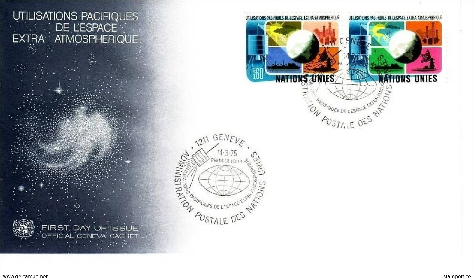 UNO GENF MI-NR. 46-47 FDC SATELLIT Und ERDE - WETTERBEOBACHTUNG - Other & Unclassified