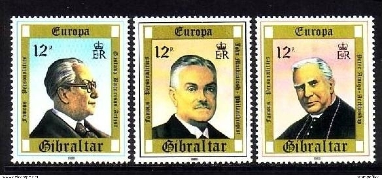 GIBRALTAR MI-NR. 405-407 POSTFRISCH(MINT) EUROPA 1980 - PERSÖNLICHKEITEN - 1980