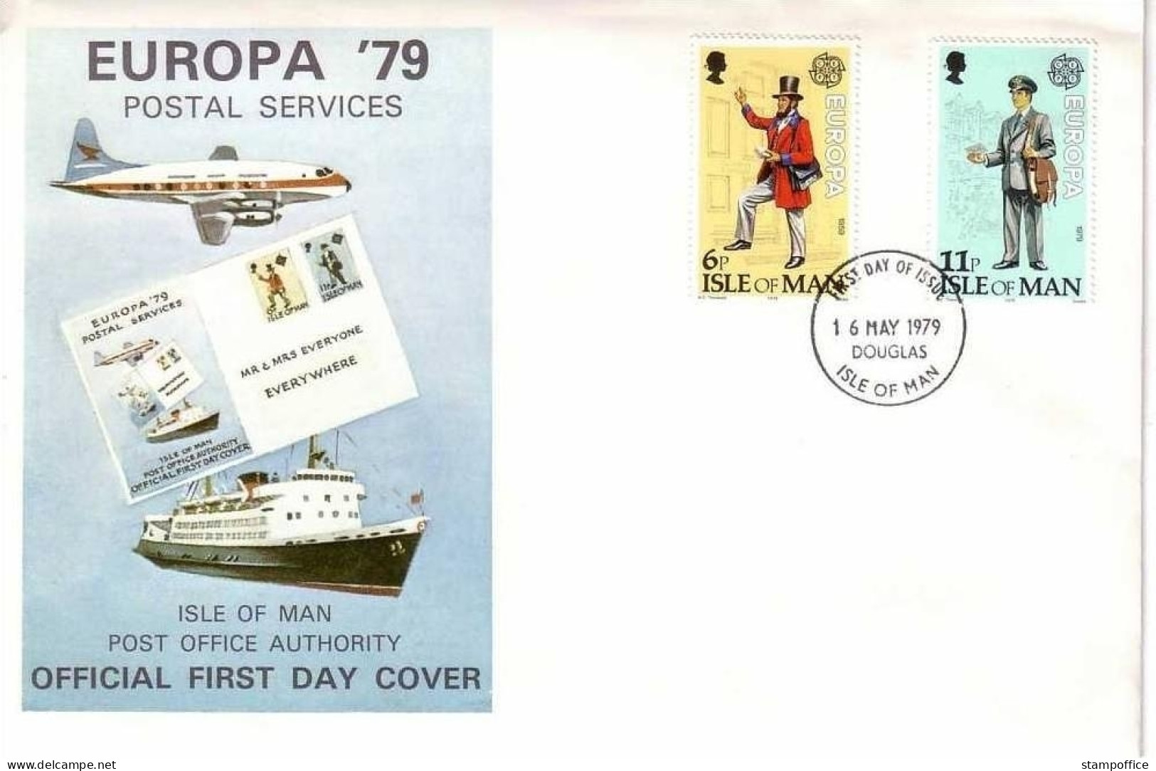 ISLE OF MAN MI-NR. 142-143 FDC EUROPA 1979 POST- UND FERNMELDEWESEN - 1979