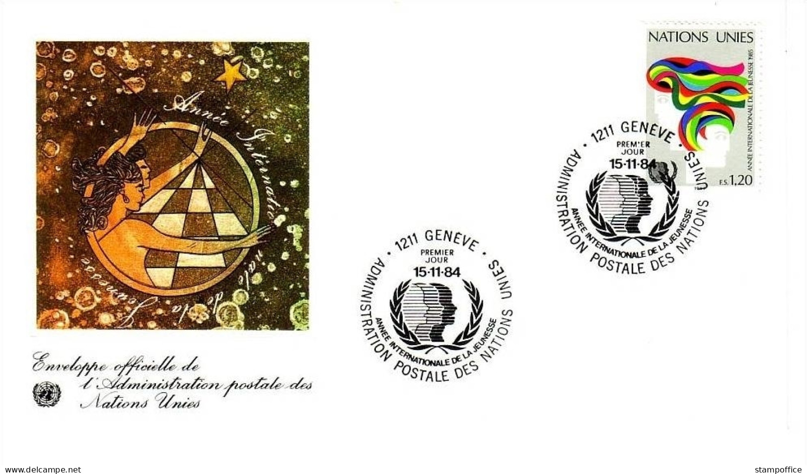 UNO GENF MI-NR. 126 FDC JAHR DER JUGEND 1984 - FDC