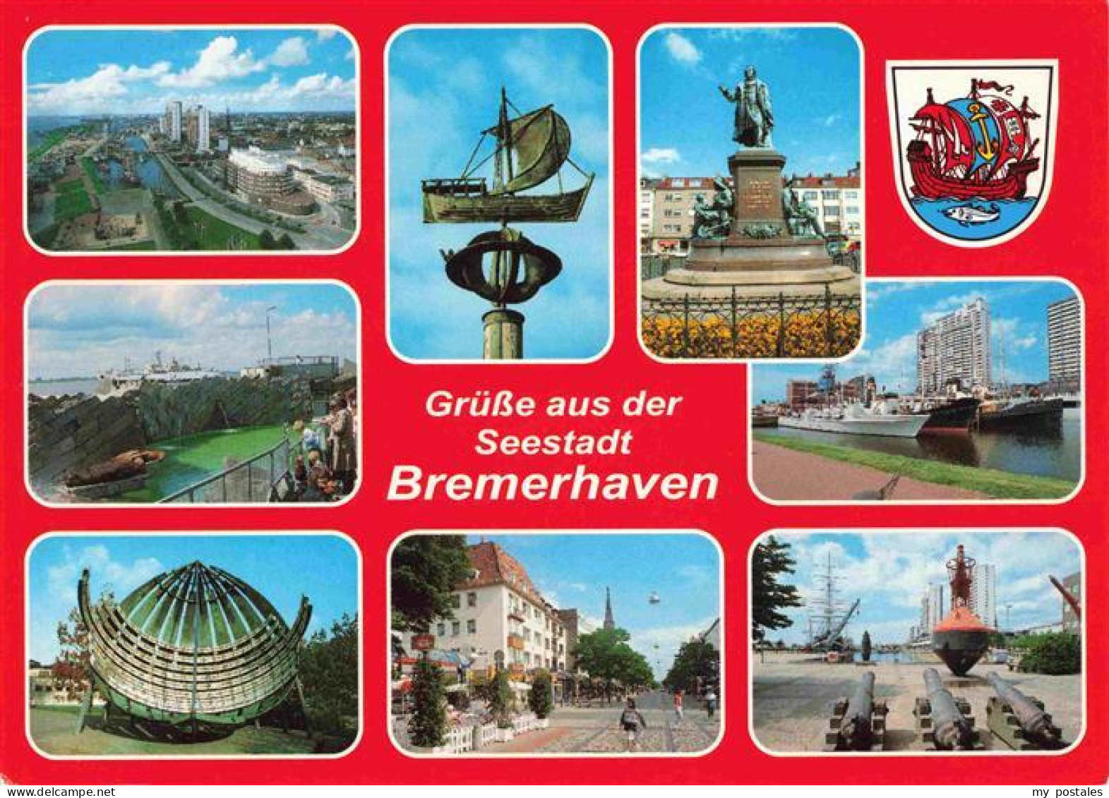 73968215 BREMERHAVEN Teilansichten Seestadt Denkmal Hafen Hochhaeuser - Bremerhaven