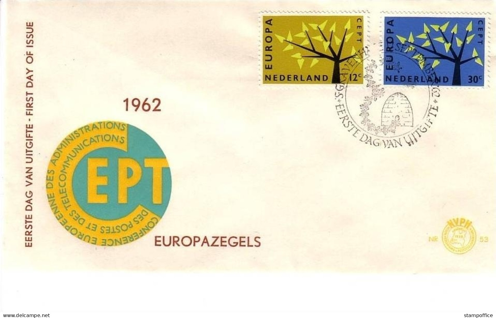 NIEDERLANDE MI-NR. 782-783 FDC CEPT 1962 BAUM - 1962