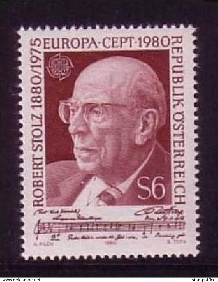 ÖSTERREICH MI-NR. 1652 POSTFRISCH(MINT) EUROPA 1980 PERSÖNLICHKEITEN KOMPONIST ROBERT STOLZ - 1980