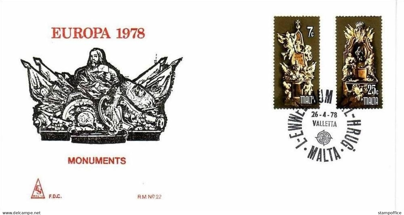 MALTA MI-NR. 569-570 FDC EUROPA 1978 BAUDENKMÄLER - 1978