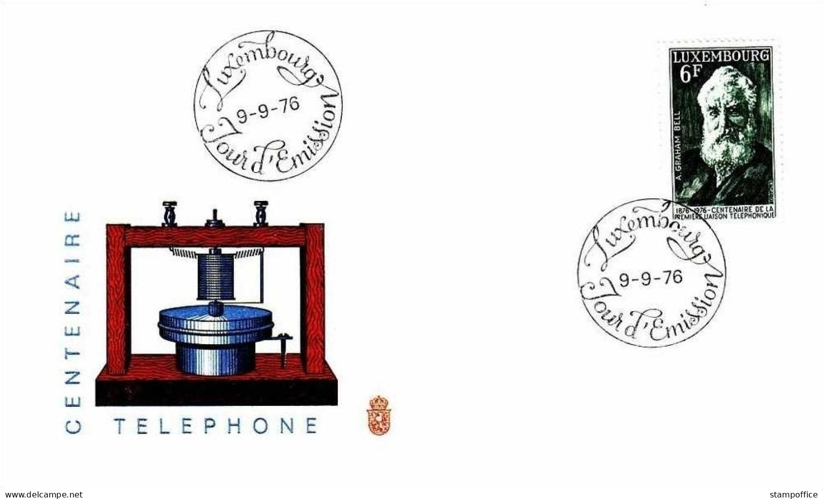 LUXEMBOURG MI-NR. 935 FDC ALEXANDER GRAHAM BELL TELEFONERFINDER - FDC