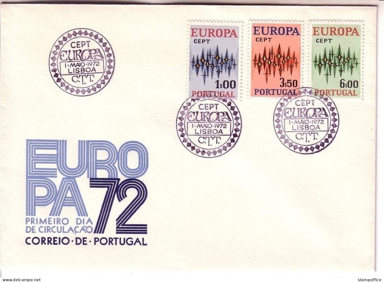 PORTUGAL MI-NR. 1166-1168 FDC CEPT 1972 STERNE - 1972