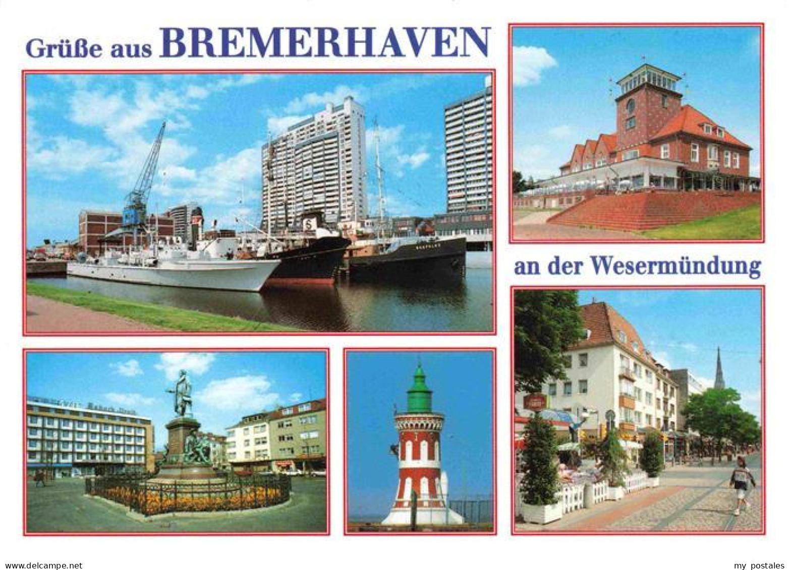 73968207 BREMERHAVEN Teilansichten Seestadt Hafen Hochhaeuser Denkmal Leuchtturm - Bremerhaven