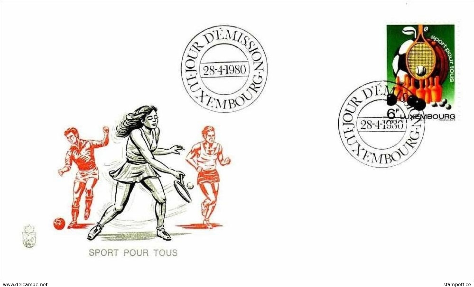 LUXEMBOURG MI-NR. 1011 FDC SPORT FÜR JEDERMANN - HANDBALL - Pallamano