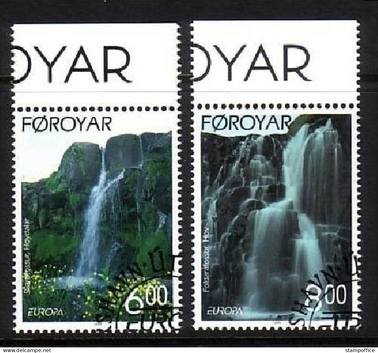 FÄRÖER MI-NR. 354-355 GESTEMPELT(USED) EUROPA 1999 NATUR- Und NATIONALPARKS WASSERFALL - 1999