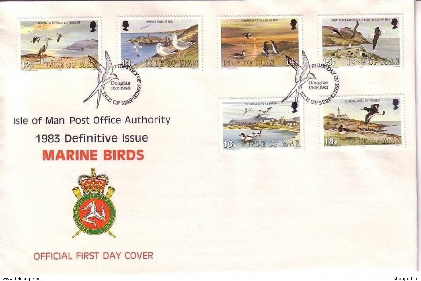 ISLE OF MAN MI-NR. 220-235 FDC SEEVÖGEL - MÖWE, TÖLPEL REIHER, KORMORAN SCHWAN - Collezioni & Lotti