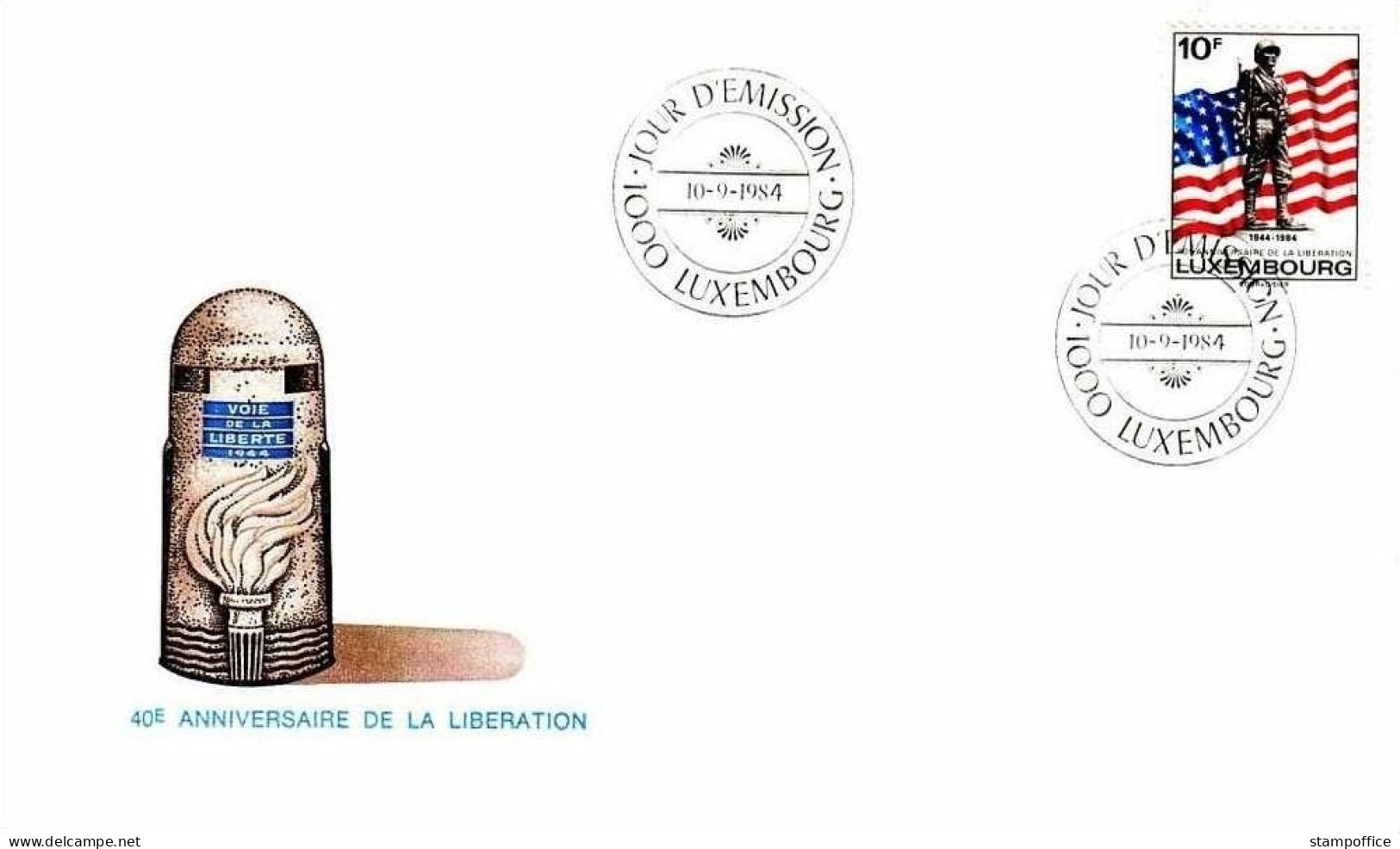 LUXEMBOURG MI-NR. 1111 FDC GI DENKMAL - FLAGGE - FDC