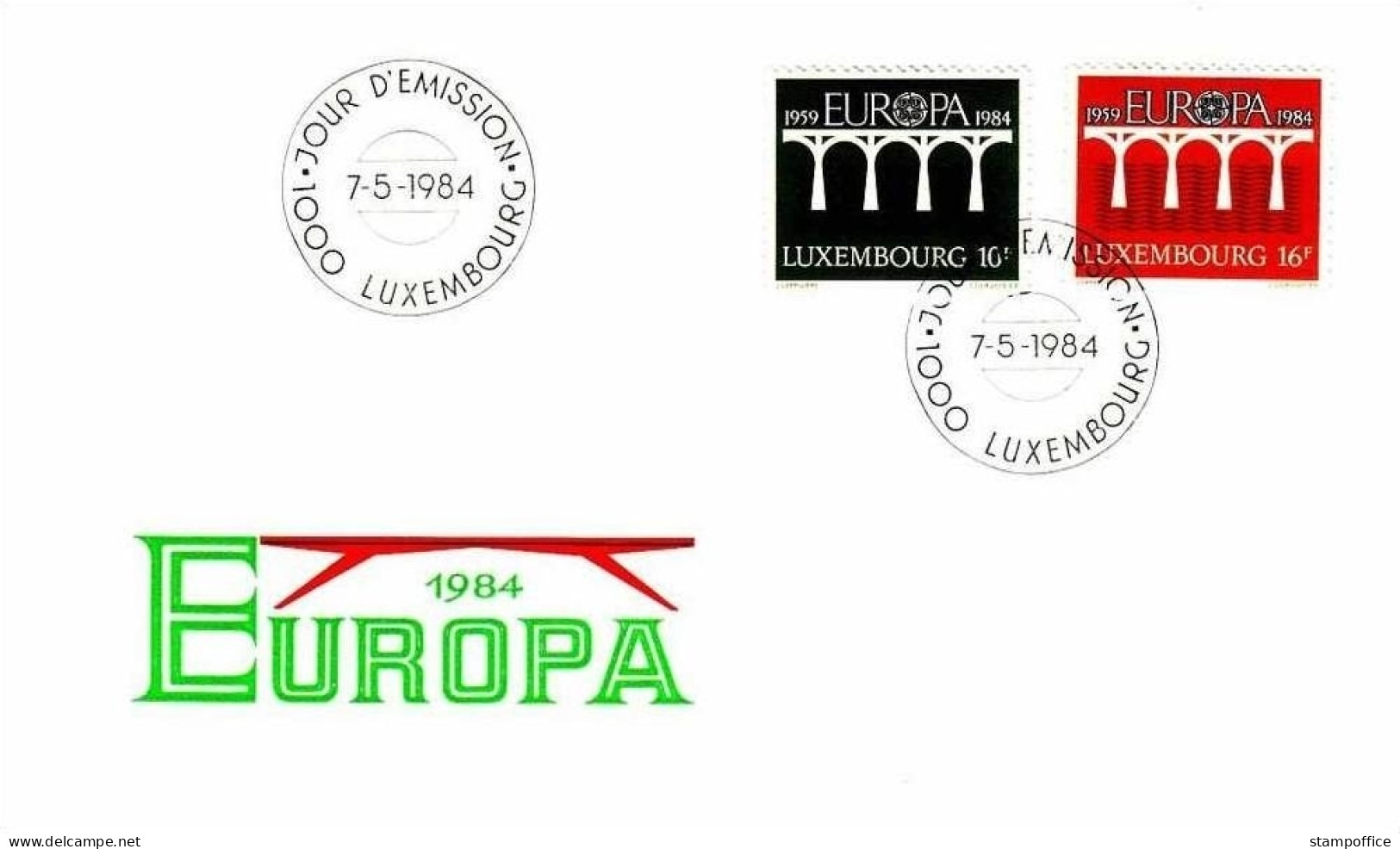 LUXEMBOURG MI-NR. 1098-1099 FDC EUROPA CEPT 1984 - BRÜCKEN - 1984