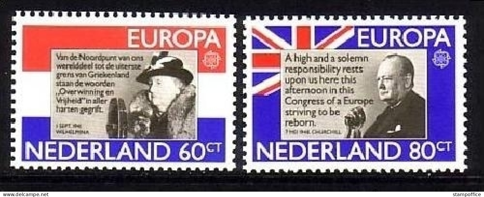 NIEDERLANDE MI-NR. 1168-1169 POSTFRISCH(MINT) EUROPA 1980 PERSÖNLICHKEITEN KÖNIGIN WILHELMINA CHURCHILL - 1980