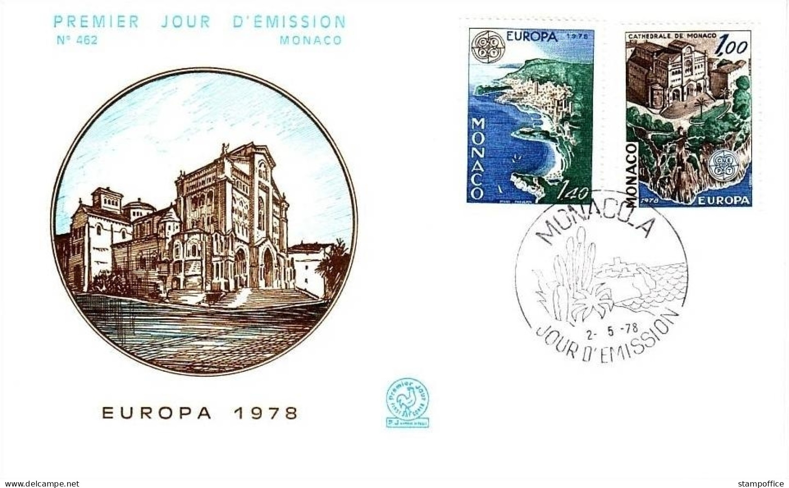 MONACO MI-NR. 1319-1320 FDC EUROPA 1978 BAUDENKMÄLER - 1978