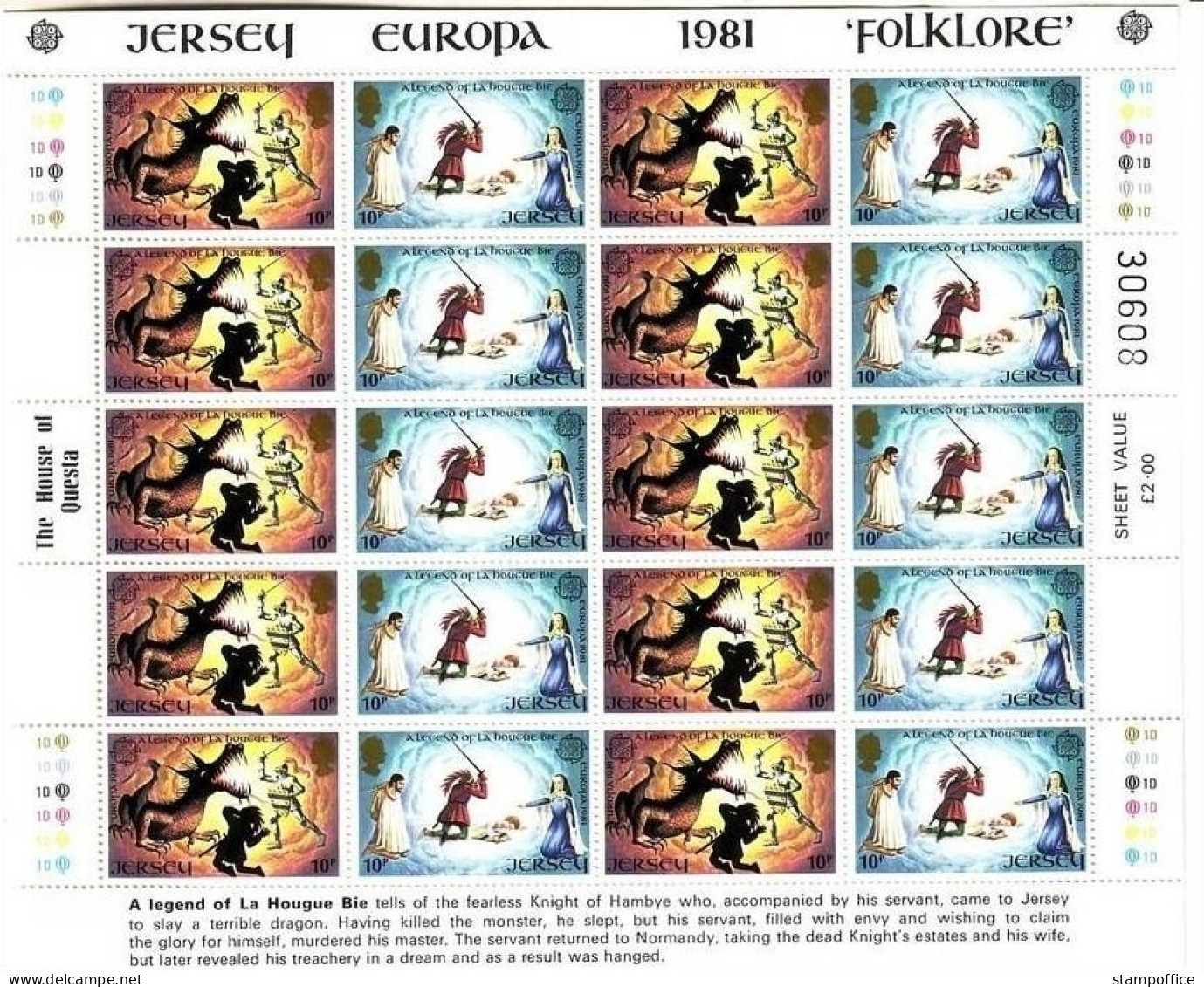 JERSEY MI-NR. 253-256 POSTFRISCH(MINT) KLEINBOGENSATZ EUROPA 1981 FOLKLORE - 1981