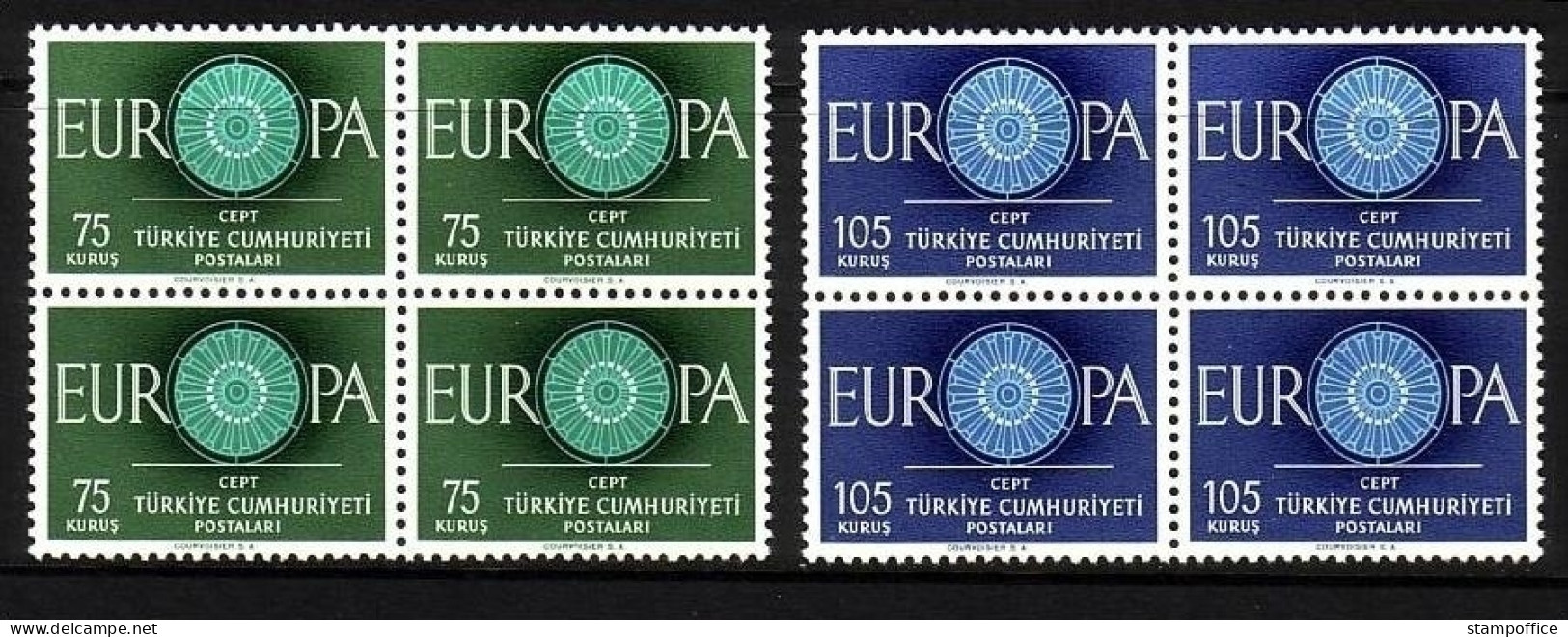 TÜRKEI MI-NR. 1774-1775 POSTFRISCH(MINT) 4er Block EUROPA 1960 - WAGENRAD - 1960