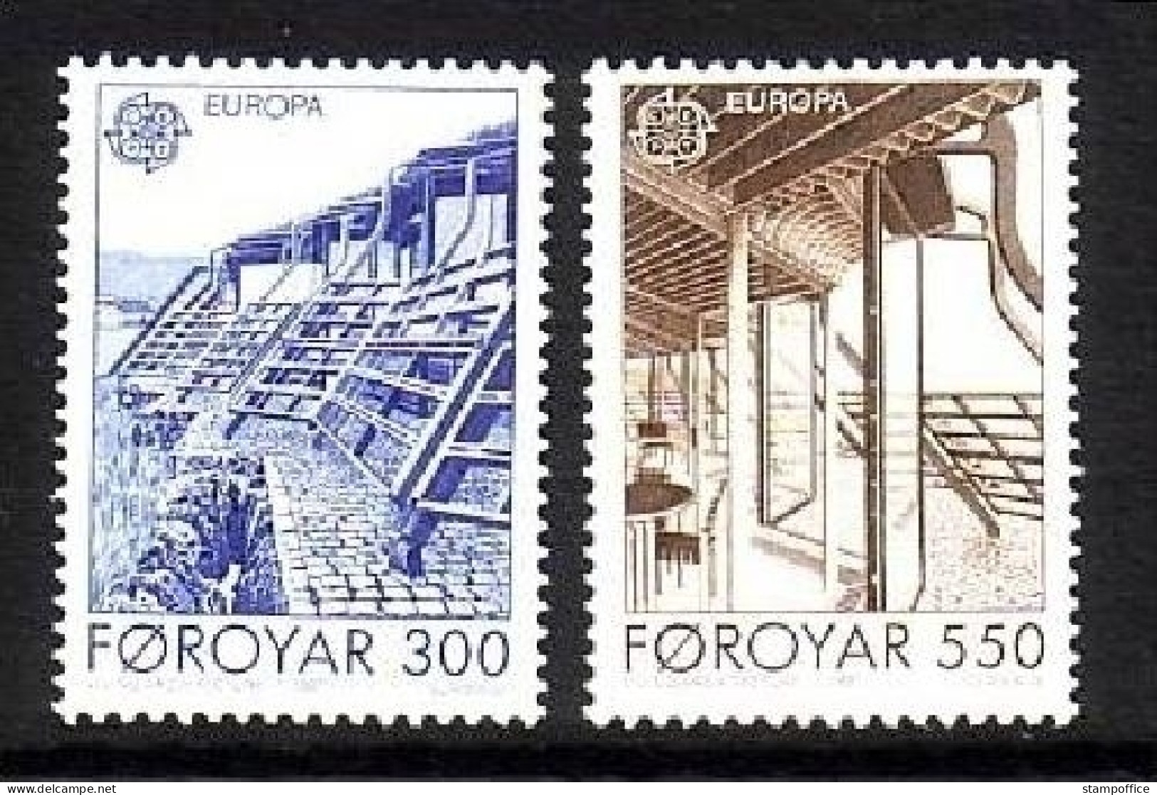 FÄRÖER MI-NR. 149-150 POSTFRISCH EUROPA 1987 MODERNE ARCHITEKTUR - 1987