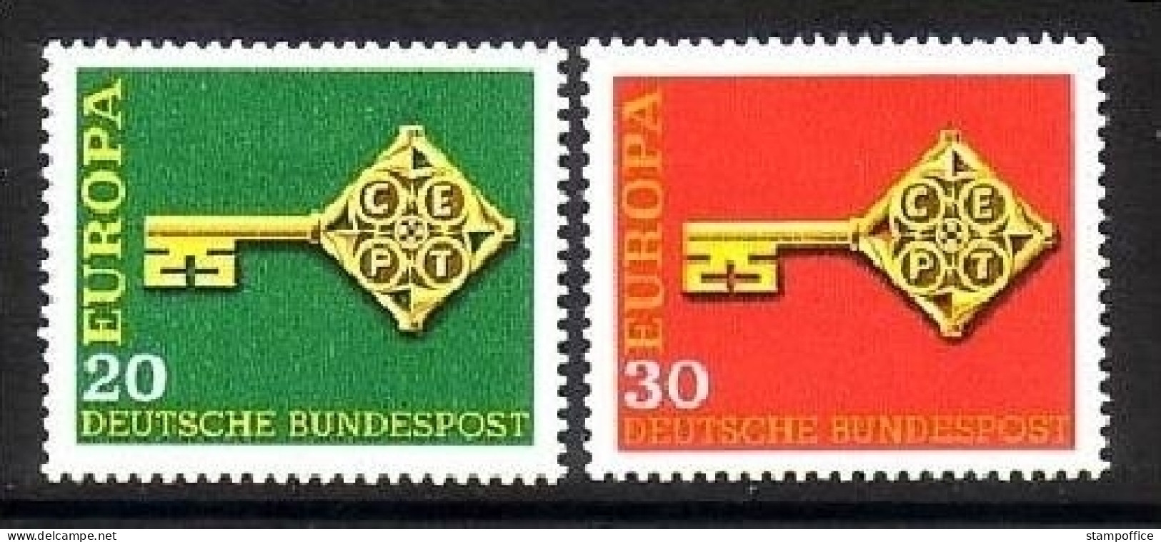 DEUTSCHLAND MI-NR. 559-560 POSTFRISCH(MINT) EUROPA 1968 - KREUZBARTSCHLÜSSEL - 1968
