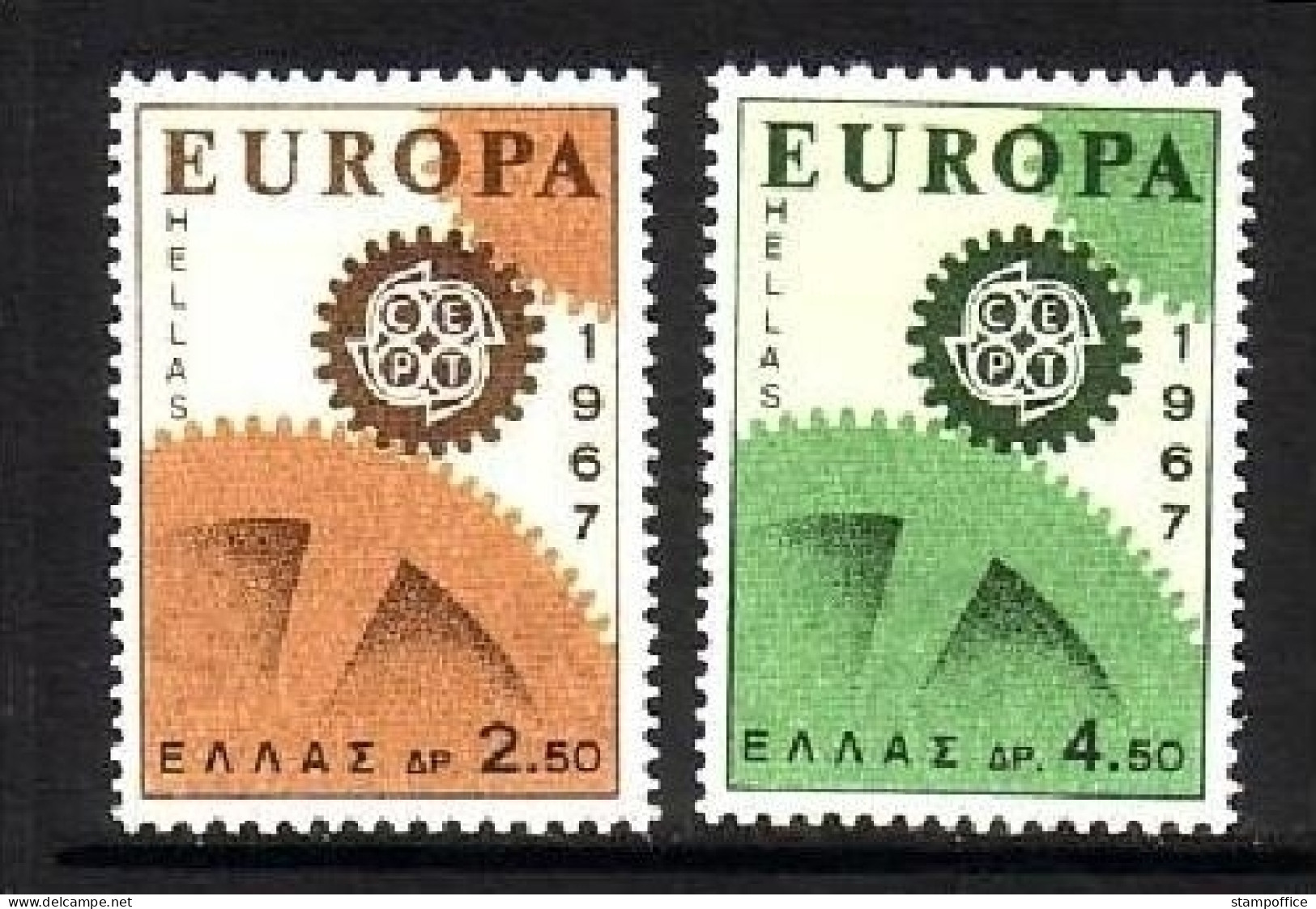 GRIECHENLAND MI-NR. 948-949 POSTFRISCH(MINT) EUROPA 1967 ZAHNRÄDER - 1967