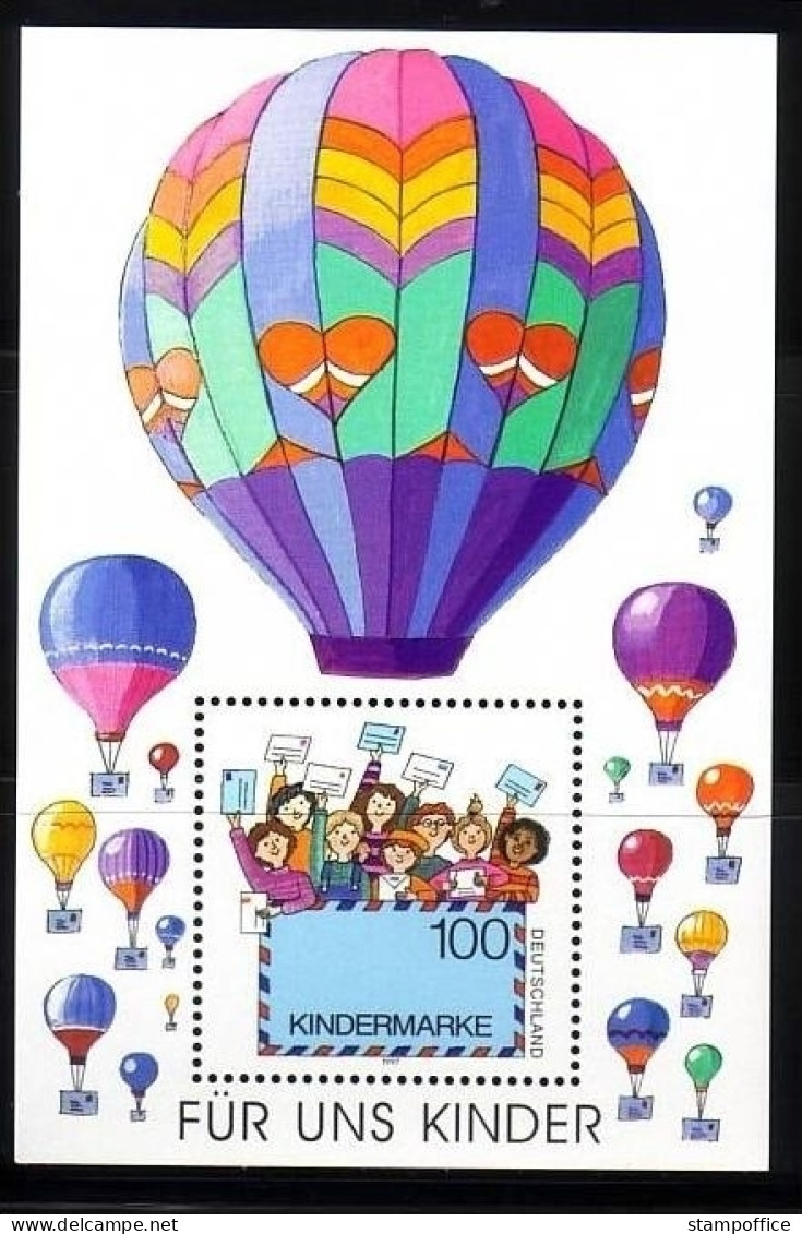 DEUTSCHLAND BLOCK 40 POSTFRISCH(MINT) FÜR UNS KINDER 1997 HEISSLUFTBALLON - Fesselballons