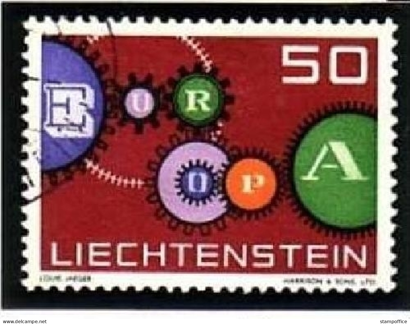 LIECHTENSTEIN MI-NR. 414 GESTEMPELT(USED) EUROPA 1961 GETRIEBEMUSTER - 1961