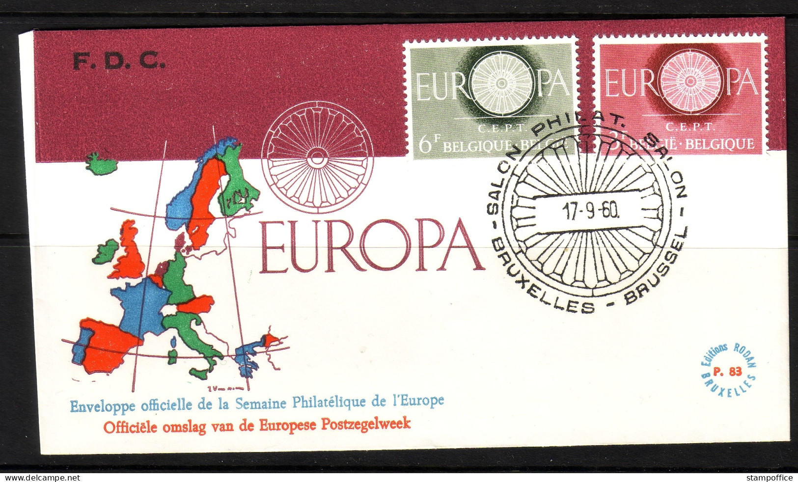 BELGIEN MI-NR. 1209-1210 FDC CEPT 1960 WAGENRAD - 1960