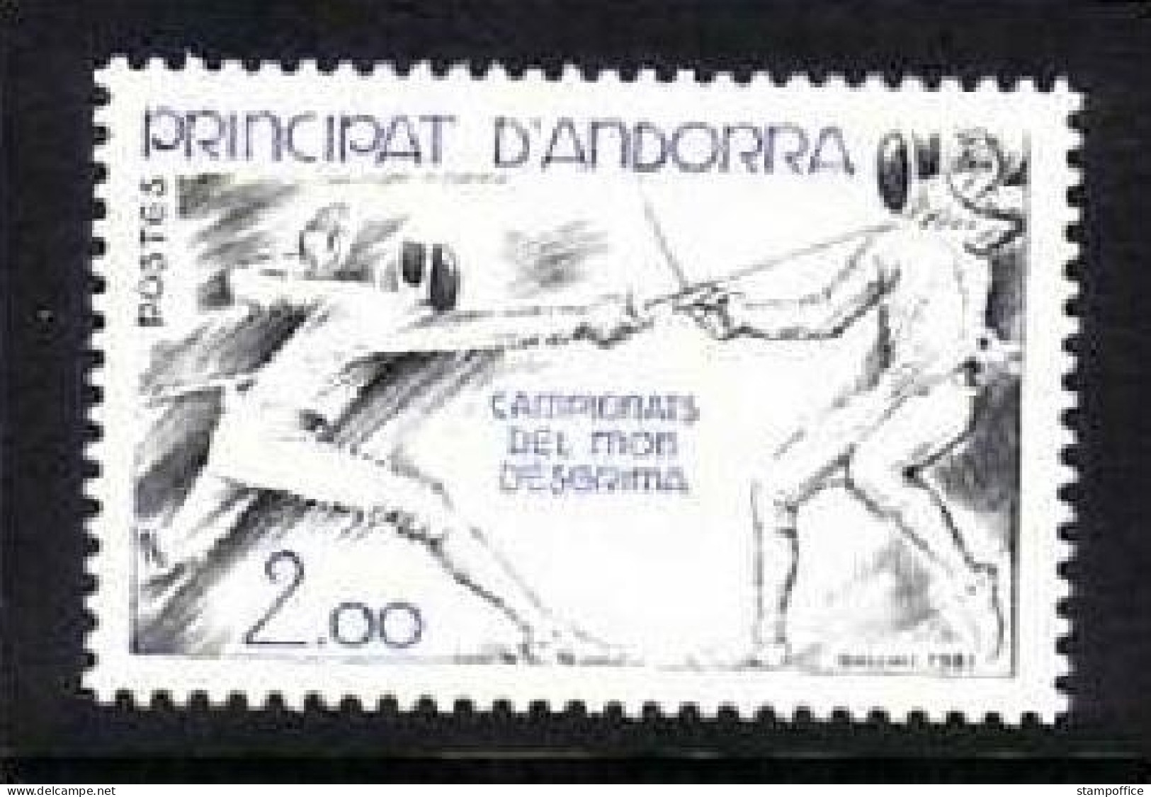 ANDORRA FRANZÖSISCH MI-NR. 317 POSTFRISCH(MINT) FECHTEN WELTMEISTERSCHAFT 1981 - Fencing