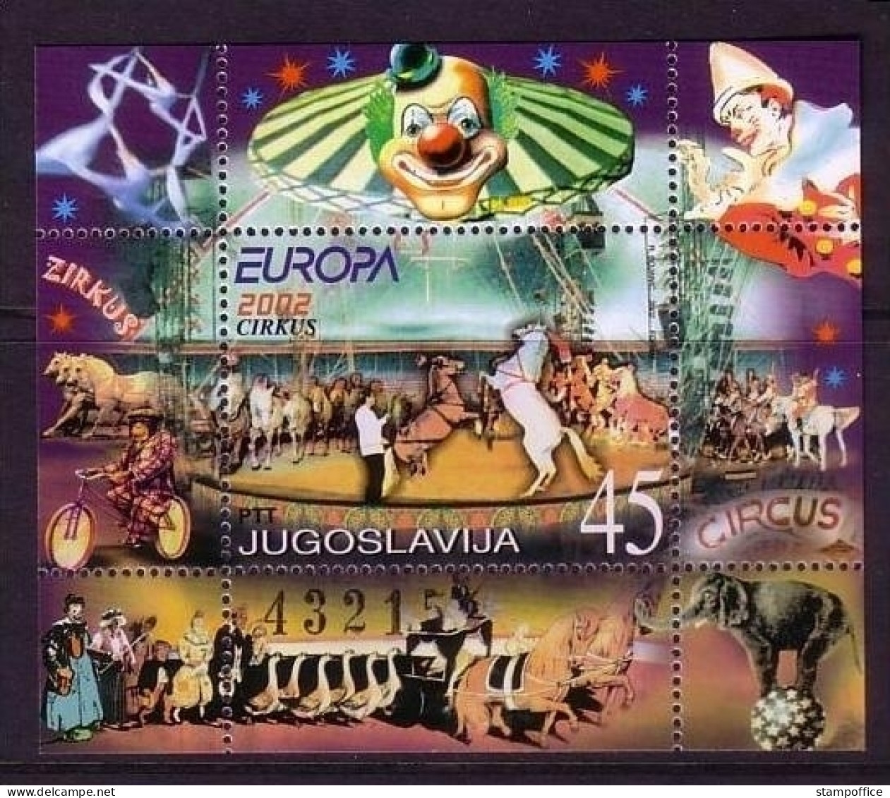 JUGOSLAWIEN BLOCK 53 POSTFRISCH(MINT) EUROPA 2002 ZIRKUS - 2002