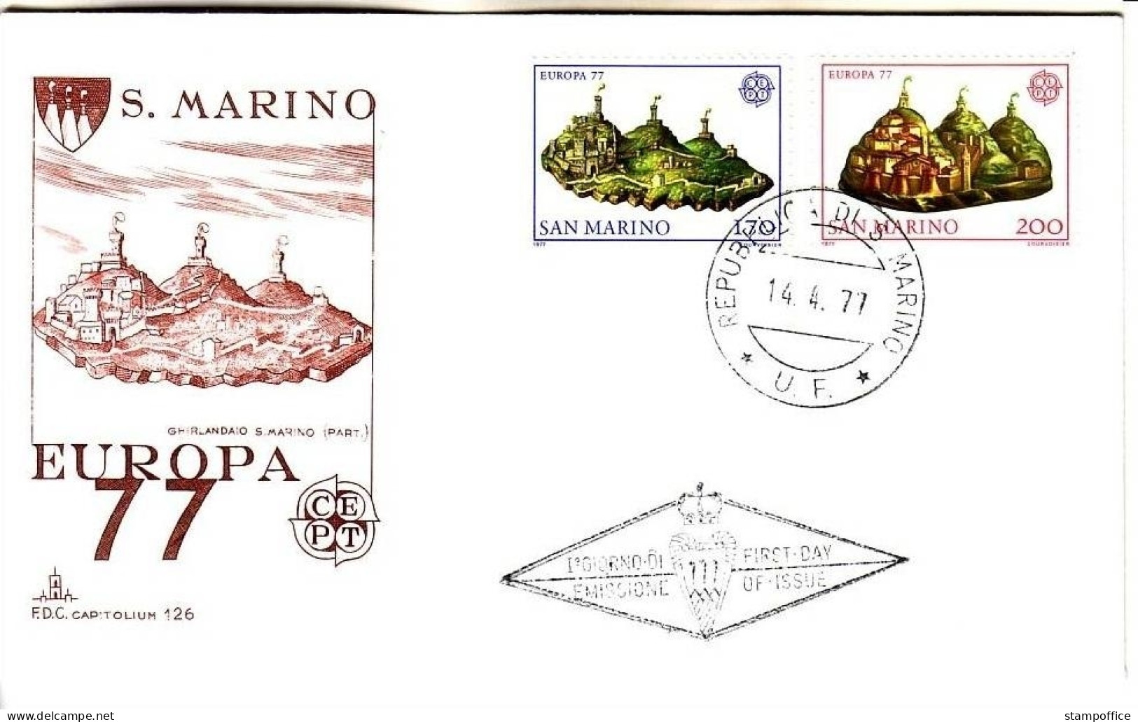 SAN MARINO MI-NR. 1131-1132 FDC EUROPA 1977 - LANDSCHAFTEN - 1977