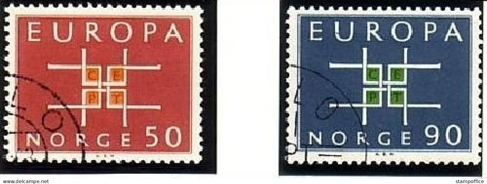 NORWEGEN MI-NR. 498-499 GESTEMPELT(USED) EUROPA 1963 - 1963