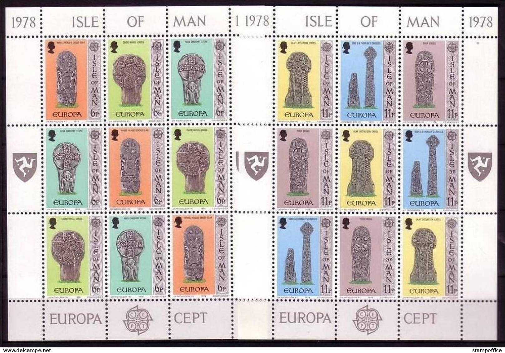 INSEL MAN MI-NR. 122-127 POSTFRISCH(MINT) KLEINBOGENSATZ EUROPA 1978 BAUDENKMÄLER - Isola Di Man