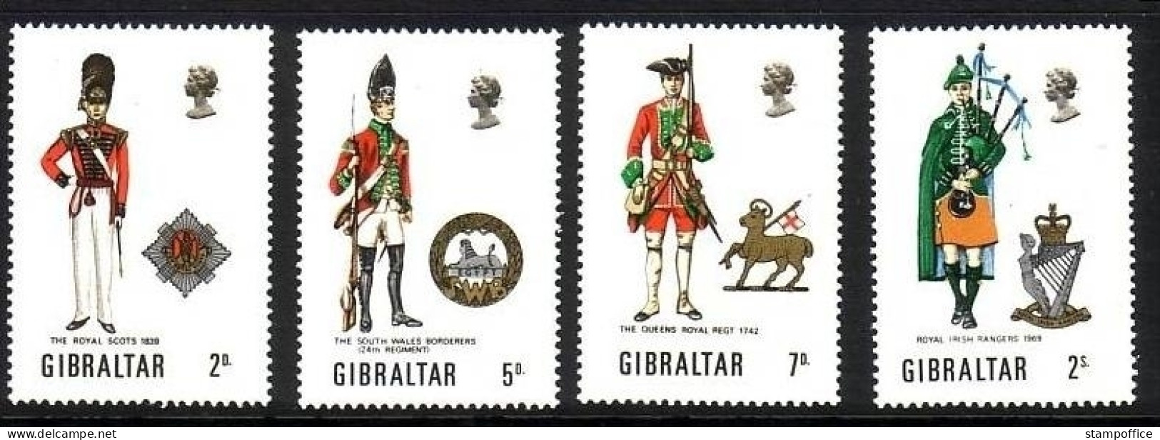 GIBRALTAR MI-NR. 237-240 POSTFRISCH MILITÄRUNIFORMEN (II) 1970 - Gibraltar