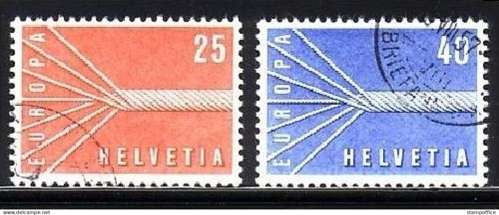 SCHWEIZ MI-NR. 646-647 GESTEMPELT(USED) EUROPA 1957 SIEBENADRIGES SEIL - 1957