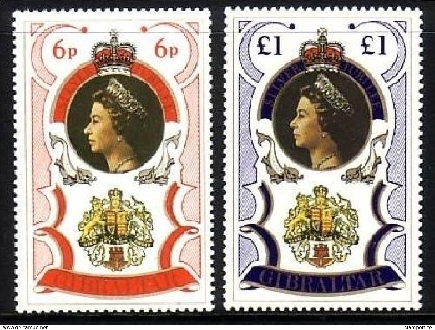 GIBRALTAR MI-NR. 346-347 A POSTFRISCH(MINT) KÖNIGIN ELIZABETH II - WAPPEN - Gibraltar