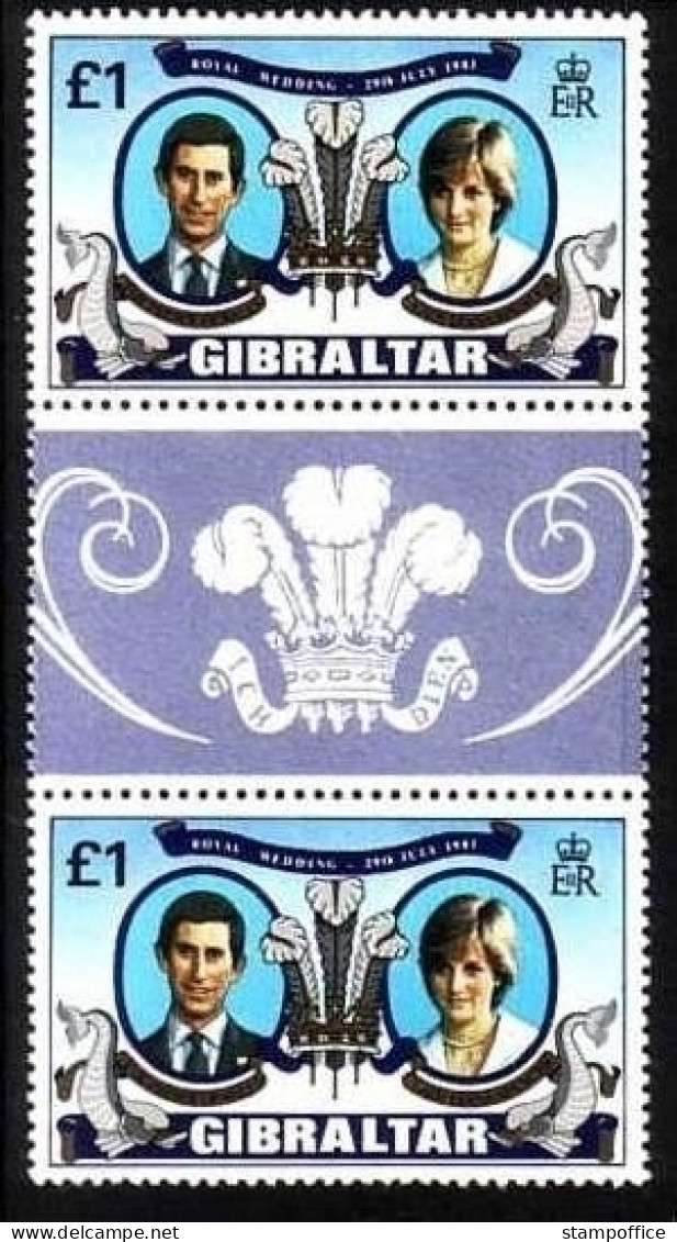 GIBRALTAR MI-NR. 422 POSTFRISCH(MINT) Zwischenstegpaar PRINZ CHARLES Und PRINZESSIN DIANA - Gibraltar